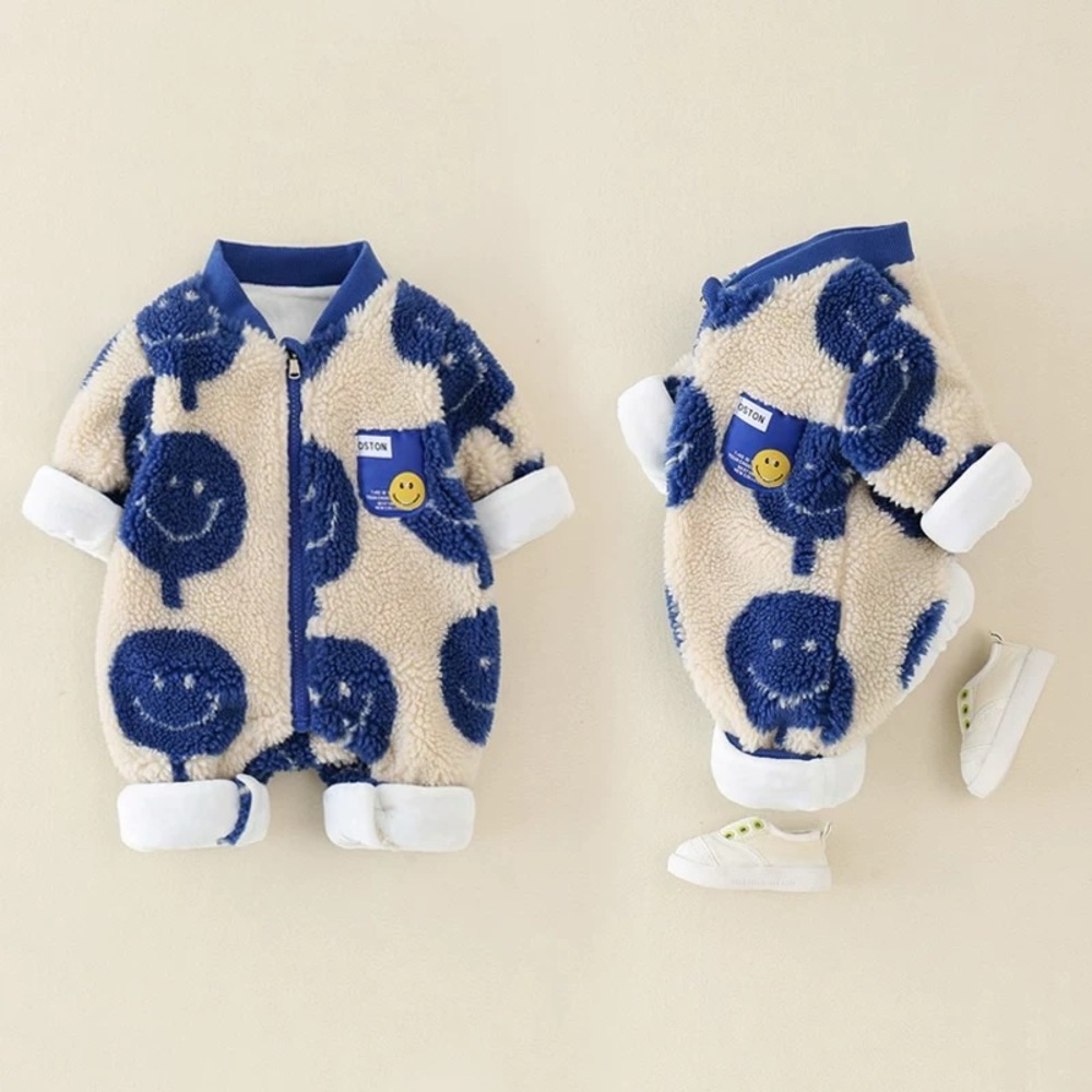 Smiley Face Onesie Fleece Size 1T-2T